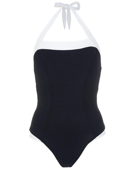 Amir Slama Blue Two-Tone Swimsuit