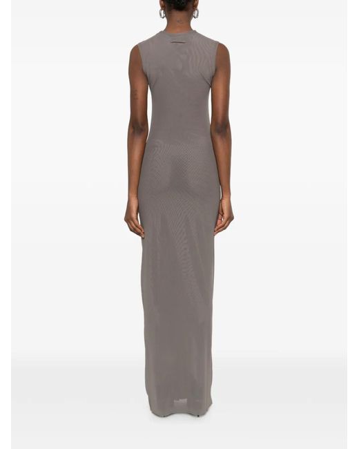 Jean Paul Gaultier Natural Gathered Sleeveless Maxi Dress