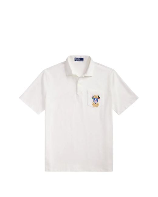 Polo Ralph Lauren White Patch-Pocket Polo Shirt for men