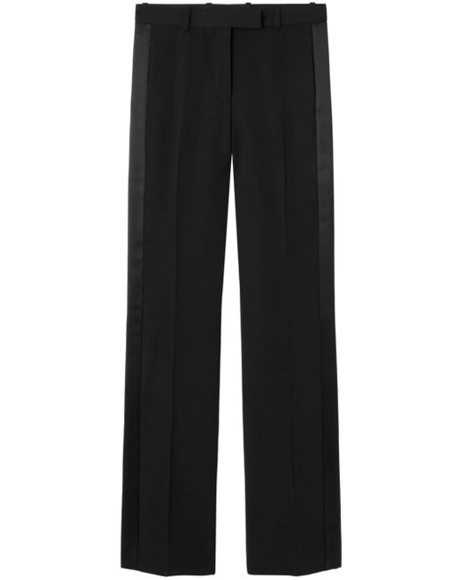 Pantalon en laine vierge à coupe droite Versace en coloris Black