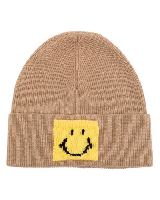 Joshua Sanders Natural Smiley Face-Detail Beanie