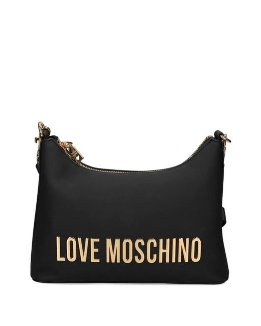 Love Moschino Black Logo-Embellishment Shoulder Bag