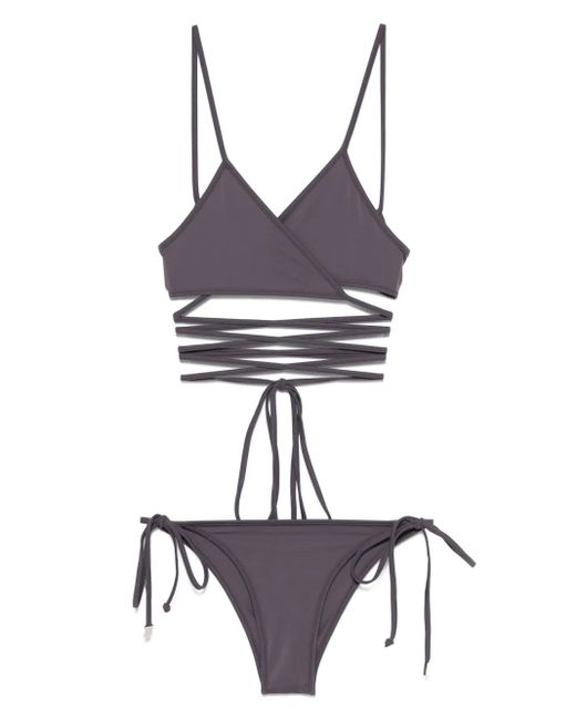 The Attico Gray Lace-up Bikini