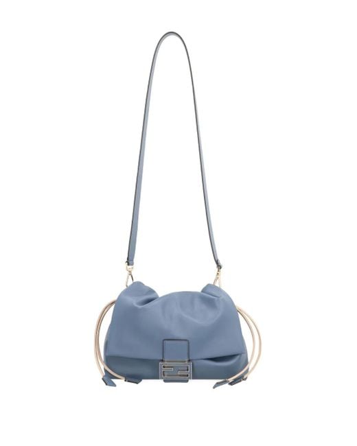 Borsa A Spalla 'Mamma Baguette Media' Con Chiusura Ff Sul Fronte di Fendi in Blue
