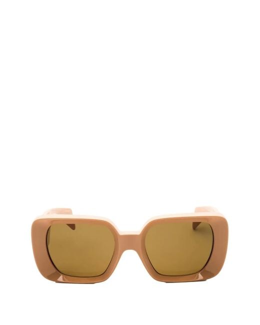 Versace Natural Lunettes De Soleil À Monture Carrée Et Ornement Medusa
