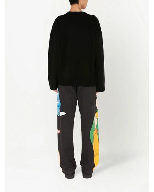 J.W. Anderson Black X Run Hany Logo-Embellished Jumper