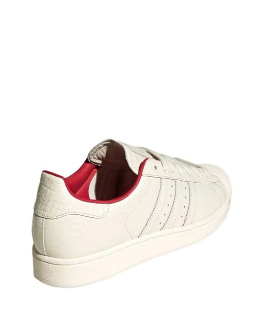 Adidas White Superstar Ii "Core Core Better Scarlet"