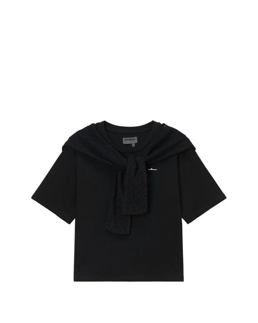 Musium Div. Black Layered Cotton T-Shirt