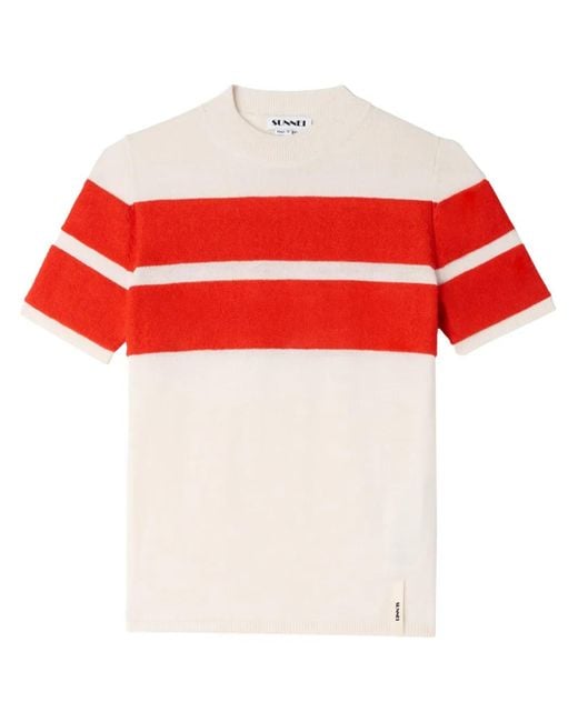 Sunnei Red Knitted T-Shirt