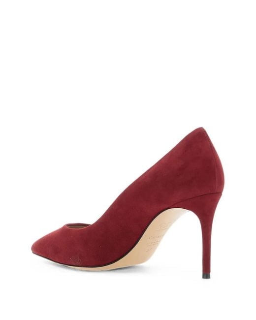 Casadei Red Pointed-Toe Suede Pumps