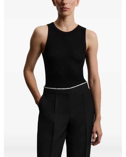 12 STOREEZ Black Ribbed Tank Top
