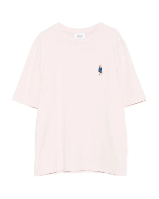 Maison Kitsuné Pink 'Dressed Fox' T-Shirt
