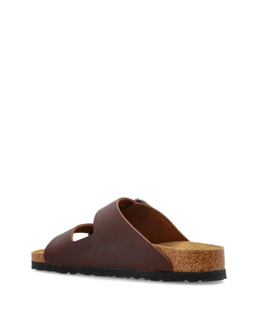 Birkenstock Arizona Double-Buckle Leather Sandals in Brown  display picture 3