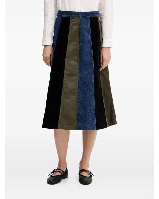 Falda con paneles patchwork Desigual de color Blue