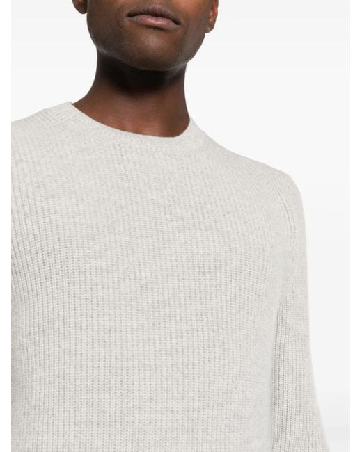 Dell'Oglio White Crew-Neck Wool Blend Jumper for men