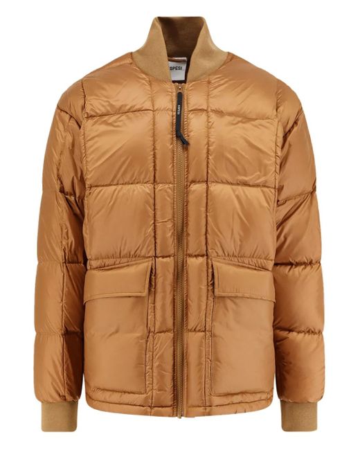 Aspesi Brown Ribbed-Knit Flap-Pocket Jacket for men