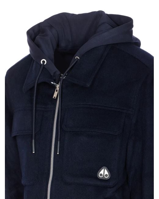 Moose Knuckles Blue Snowdon Double-Zip Hooded Jacket for men