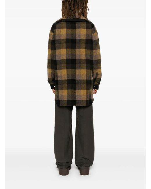Rick Owens Black Checked Shirt for men