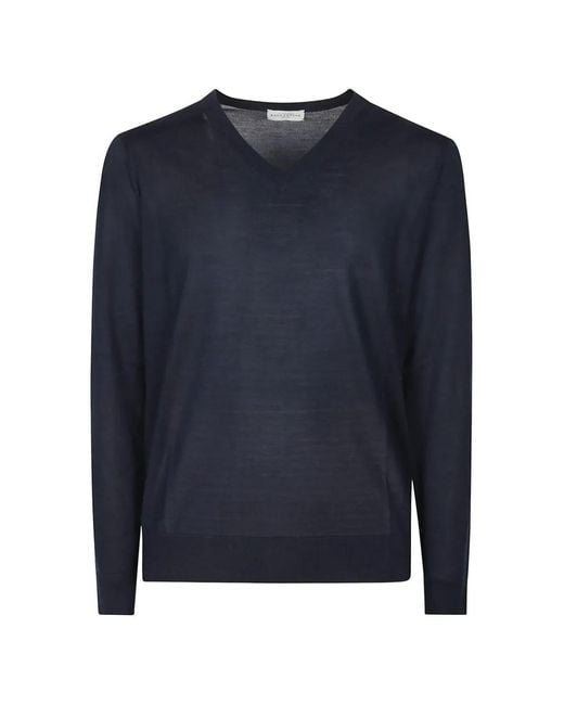 Ballantyne Blue V-Neck Sweater for men