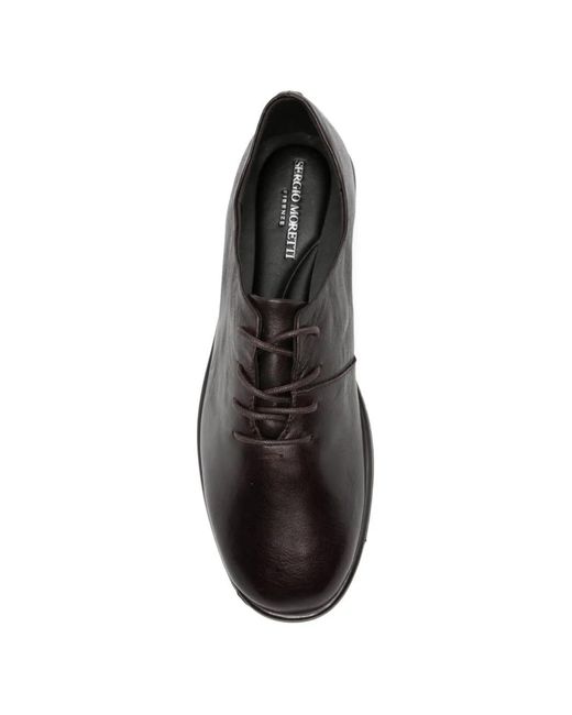 SERGIO MORETTI FIRENZE Black Lace-Up Leather Oxford Shoes