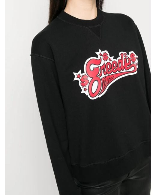 DSquared² Black Logo-Print Long-Sleeve Sweatshirt