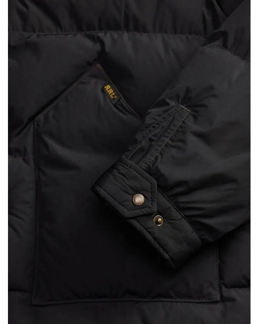 RRL Black Shearling-Collar Padded Jacket for men