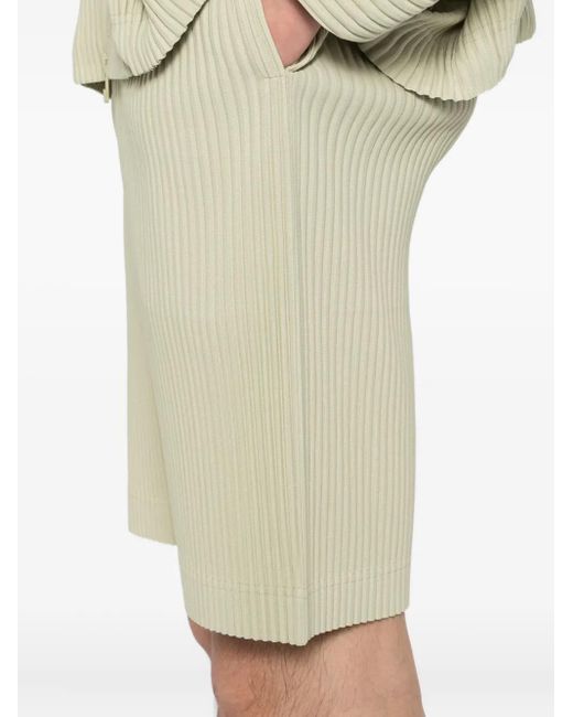 Homme Plissé Issey Miyake Green Pleated Shorts for men