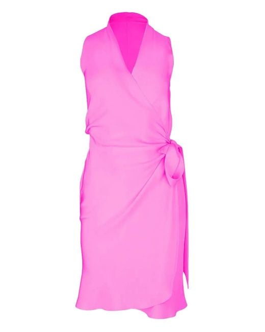 Peter Cohen Pink Yard Wrap-Tie Dress
