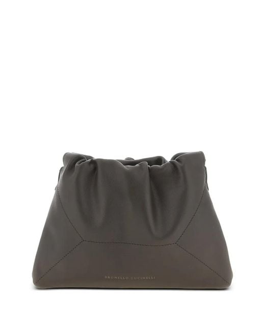 Brunello Cucinelli Gray Bc Duo Monili Clutch Bag