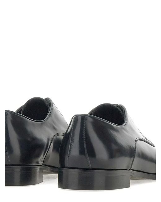 Duca Degli Abruzzi Gray Lace-Up Leather Derby Shoes for men