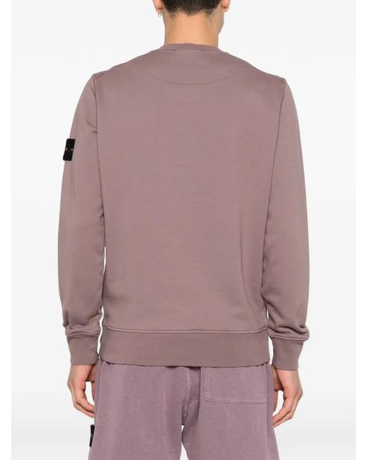 Stone Island Purple Logo-Patch Sweatshirt for men