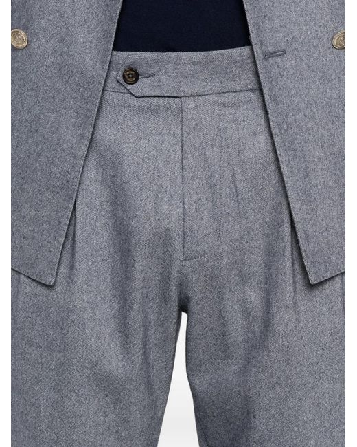 Eleventy Gray Peak-Lapel Double-Breasted Suit for men