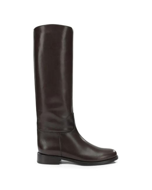 MARETTO® Black Knee-High Leather Boots