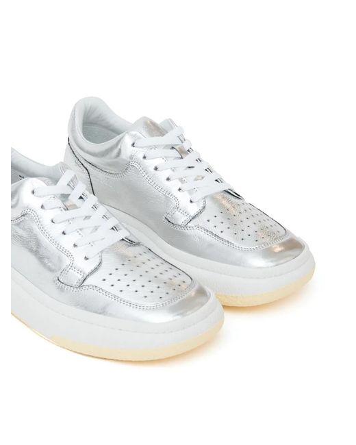 MM6 by Maison Margiela White Lace-Up Sneakers