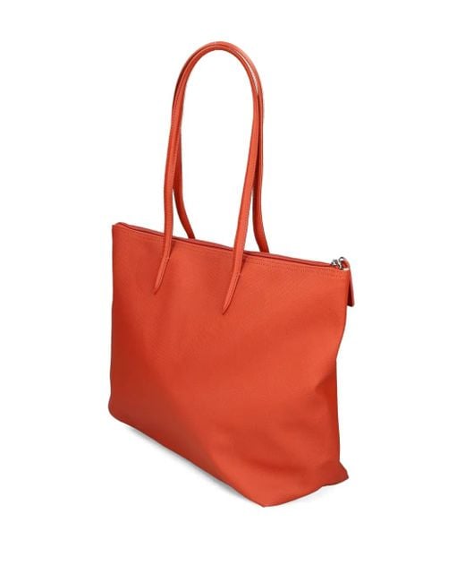 Borsa Tote Con Applicazione di Lacoste in Red