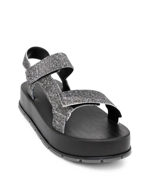 Melissa Black Flowing Touch-Strap Platform Sandals