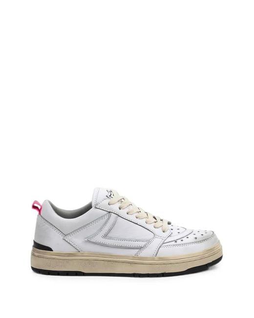 HTC White Starlight Low Shield Star-Perforated Sneakers