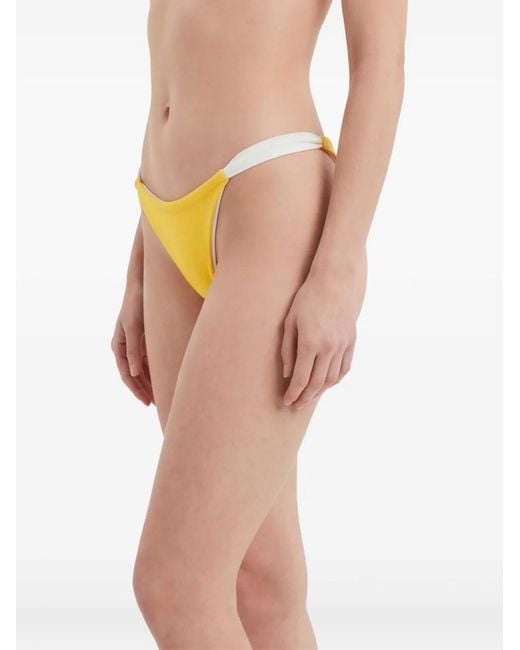 Leslie Amon Yellow 90S Slice Bikini Bottoms