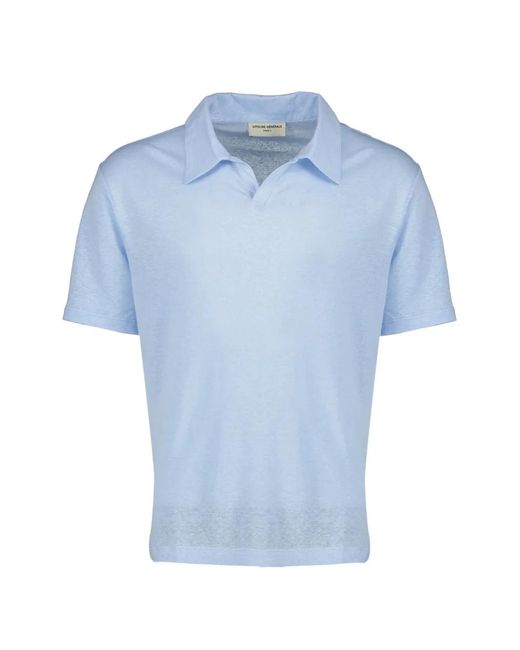 Officine Generale Blue Johnny Short-Sleeve Polo Shirt for men