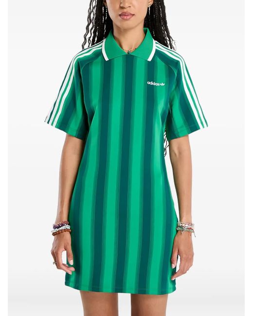 adidas Robe Courte À Rayures in Green | Lyst UK