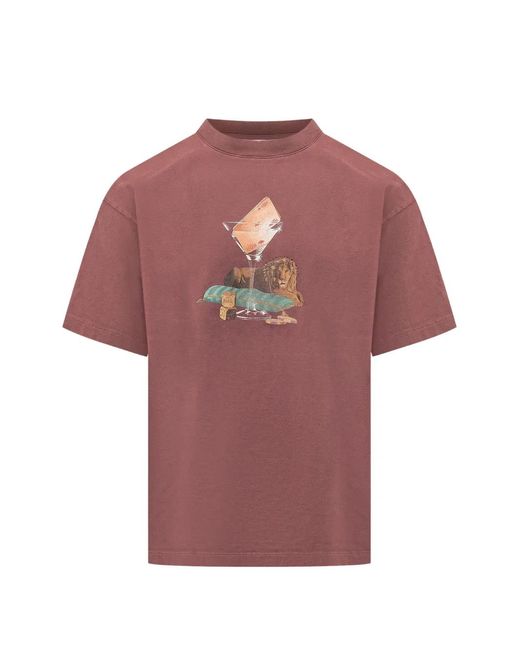 Drole de Monsieur Pink Glass Lion Cotton T-Shirt for men