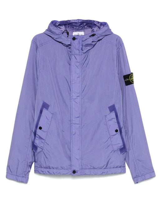 Giacca Con Applicazione Compass di Stone Island in Purple da Uomo
