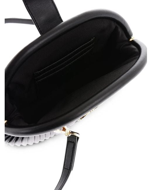 Love Moschino Black Pleated Cross Body Bag