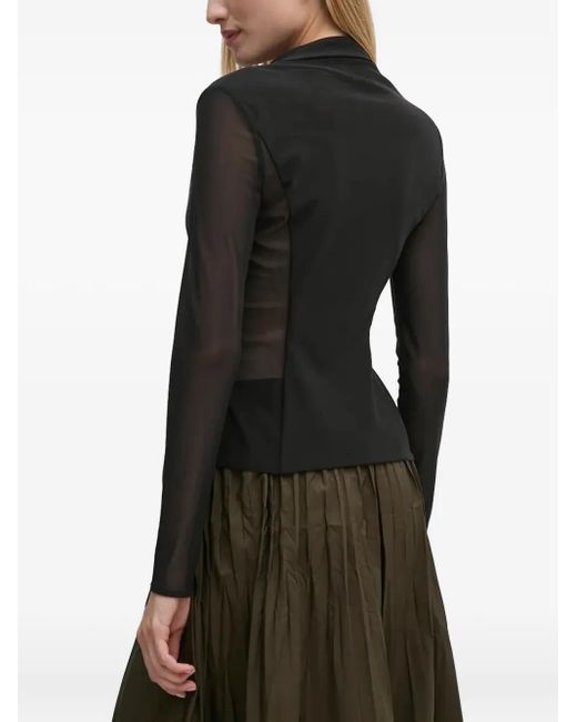 Sandro Ferrone Black V-Neck Blouse