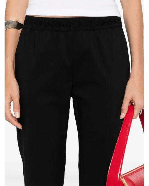 ERMANNO FIRENZE Black Straight-Leg Trousers