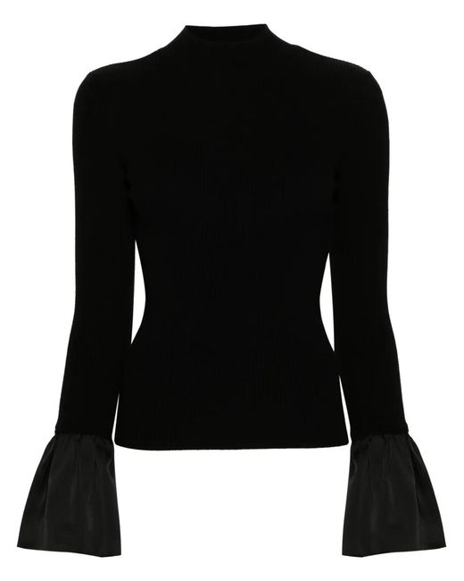 Twinset Black Roll-Neck Ribbed Sweater