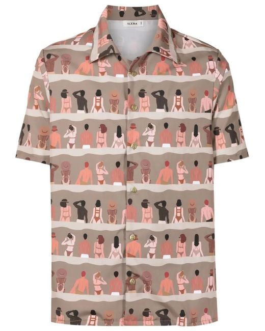 Amir Slama Pink Graphic-Print Shirt for men