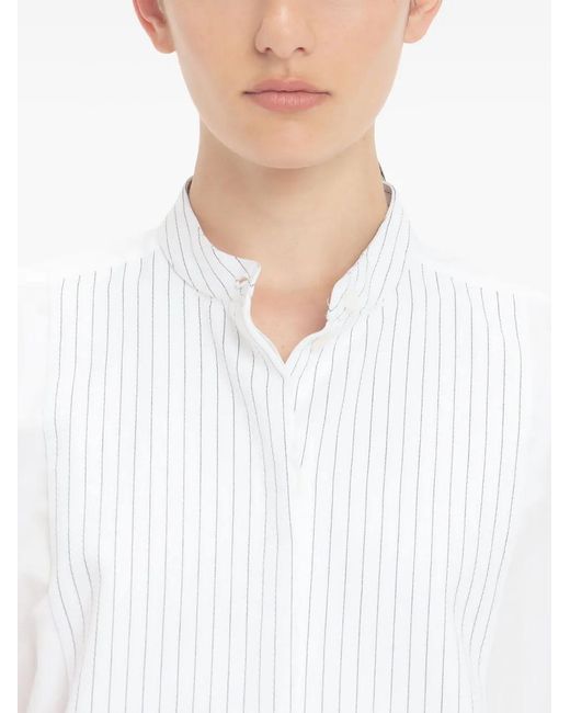Victoria Beckham White Cropped Tux Shirt
