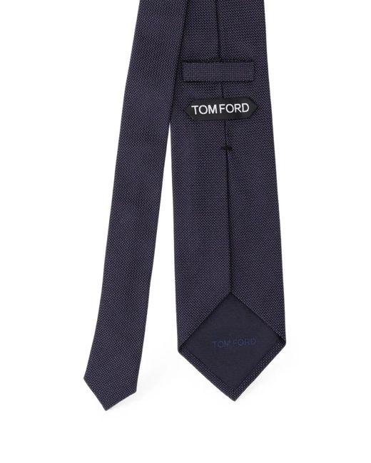 Tom Ford Blue Micro-Pattern Silk Tie for men