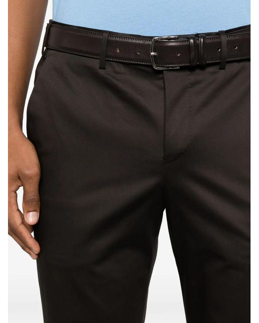 PT Torino Black Cuffed Trousers for men
